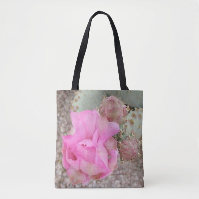 Rosa stachelige Birnen-Blüten-Tasche (Vorderseite)