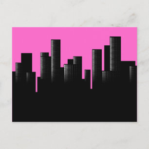 rosa Stadt Postkarte