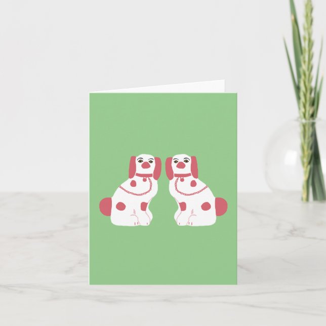 Rosa Staffordshire-Hunde Karte (Vorderseite)