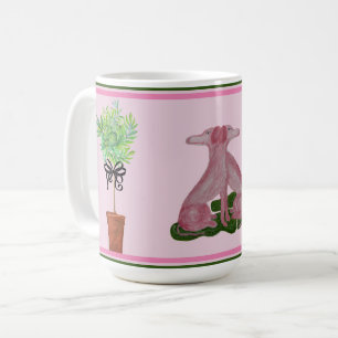 Rosa Staffordshire Hunde Topiary Kaffeetasse