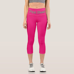 Rosa Stahlwort Fuchsia Caprihose Vorderteil der Ta Capri Leggings