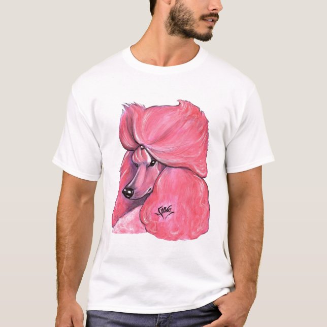 Rosa Standardpudel T-Shirt (Vorderseite)