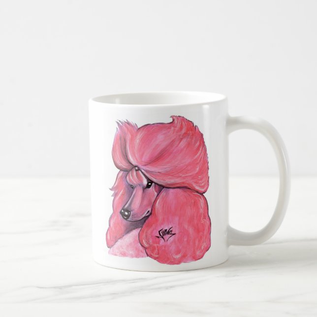 Rosa Standardpudel Tasse (Rechts)