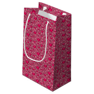 Rosa Stapel mit Herzen Kleine Geschenktüte