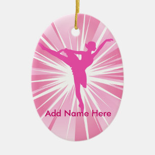 Rosa Star Ballerina Name personalisierbar Ornament