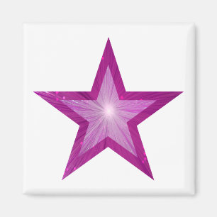 Rosa Star Kühlschrankmagnet Quadrat Magnet