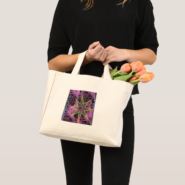 Rosa Star Mini Stoffbeutel (Vorderseite (Produkt))