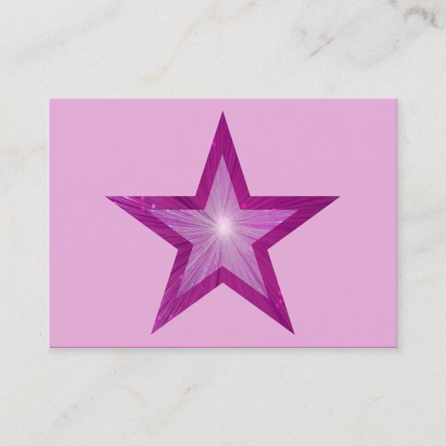 Rosa-Star-Visitenkarte-Vorlage in blassrosa Unterl Visitenkarte (Vorderseite)
