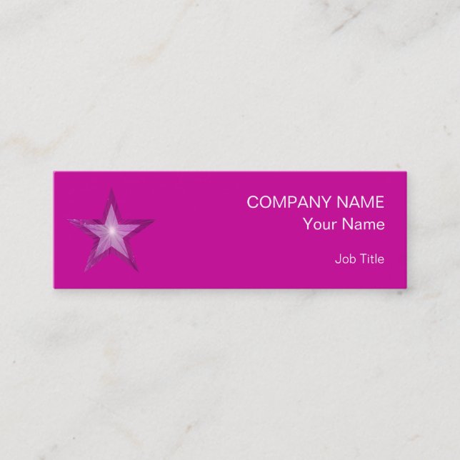 Rosa-Star-Visitenkarte-Vorlage in schwach rosa Mini Visitenkarte (Vorderseite)