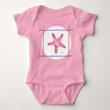 Rosa Starfish Ein Baby-Bodysuit