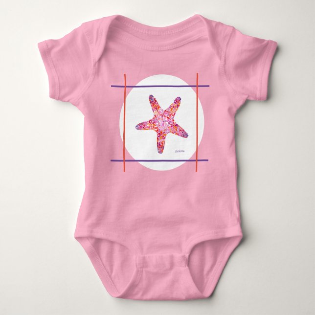 Rosa Starfish Ein Baby-Bodysuit Baby Strampler (Vorderseite)