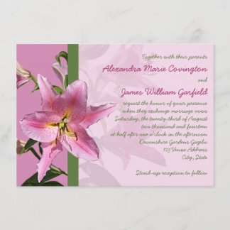 Rosa Stargazer-Lilien-Hochzeitseinladung 3 Einladung