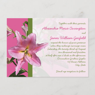 Rosa Stargazer-Lilien-Hochzeitseinladung Einladung