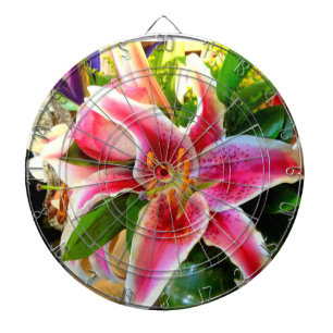 rosa Stargazerlilien-Dartscheibe Dartscheibe