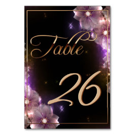 Rosa Starlight Blume/Goldtrimmung Tischnummer