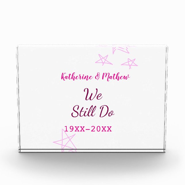 Rosa Stars Jubiläum der Erneuerung Moderne Fotoblock (Vorderseite)