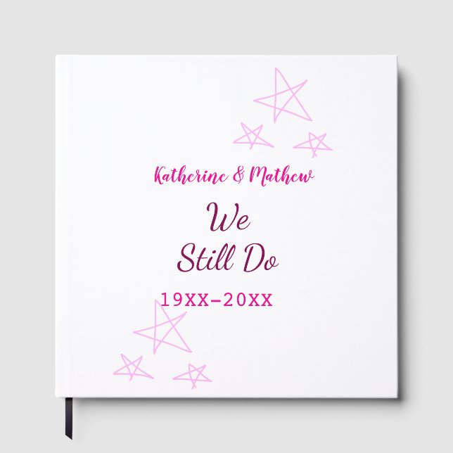 Rosa Stars Jubiläum der Erneuerung Moderne Gästebuch (Vorderseite)