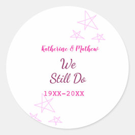 Rosa Stars Jubiläum der Erneuerung Moderne Runder Aufkleber
