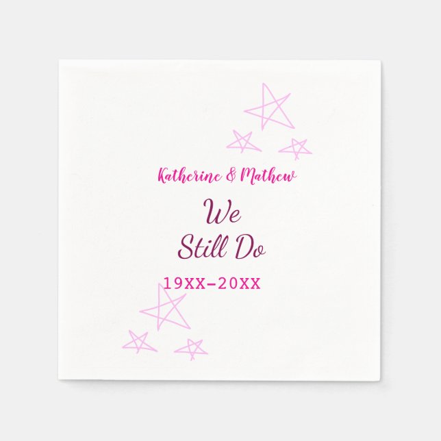 Rosa Stars Jubiläum der Erneuerung Moderne Serviette (Vorderseite)