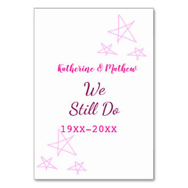 Rosa Stars Jubiläum der Erneuerung Moderne Tischnummer