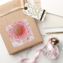 Rosa Steampunk-Abstrakt Quadratischer Aufkleber
