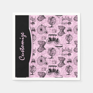 Rosa Steampunk-Muster Servietten