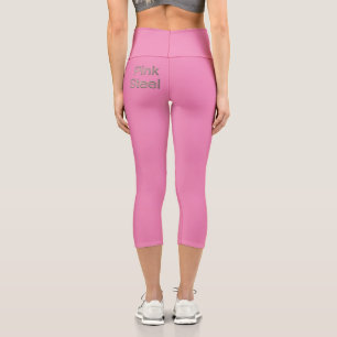 Rosa Steel Wort rosa Caprihose Capri Leggings
