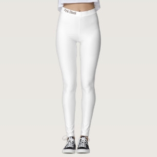 Rosa Steel Wort weiße Leggings Hüfte vorne