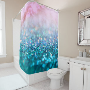 Rosa Steigungs-blauer aquamariner Schein-Trendy Duschvorhang
