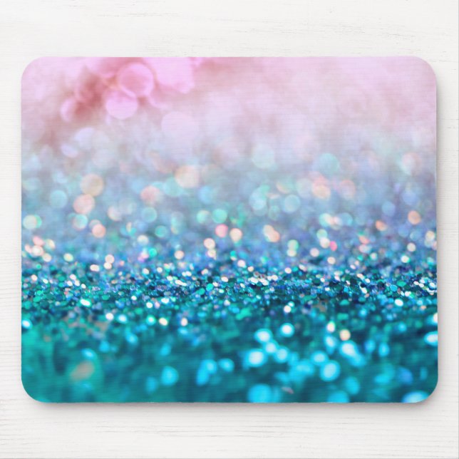 Rosa Steigungs-blauer aquamariner Schein-Trendy Mousepad (Vorne)