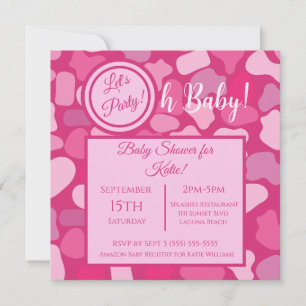 Rosa Stein Muster-Baby Shower Einladung