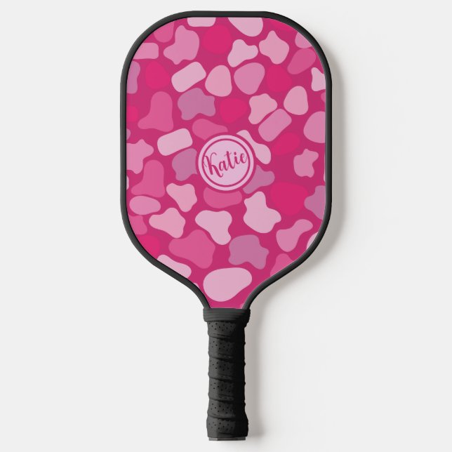 rosa Steinmuster Pickleball Schläger (Vorderseite)