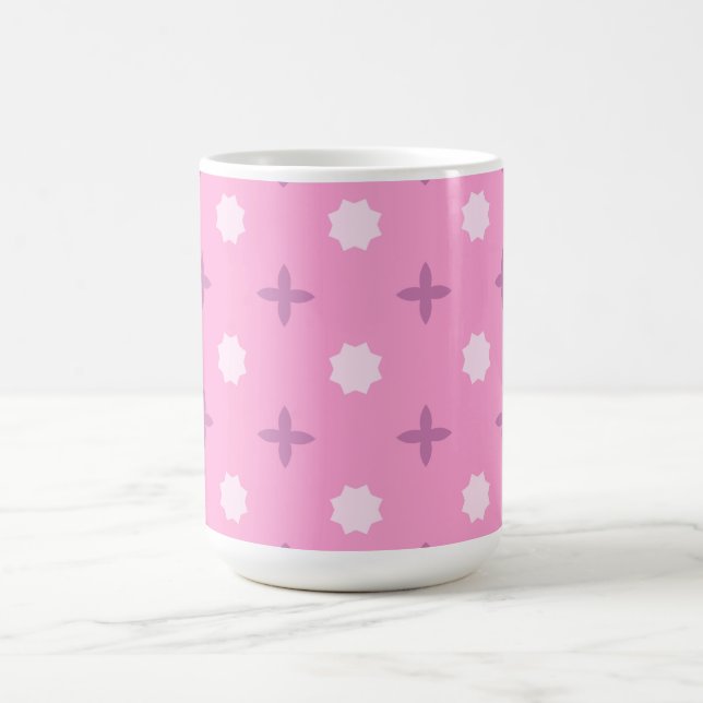 Rosa Stern Blüten Punkt Muster Kaffeetasse (Mittel)