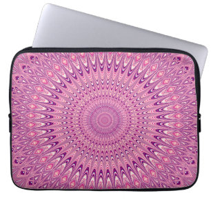 Rosa Stern-Mandala Laptopschutzhülle