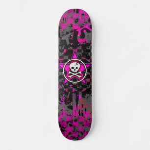 Rosa Stern-Schädel Skateboard