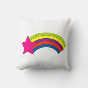 Rosa Stern und Regenbogen Kissen