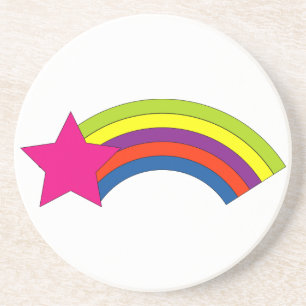 Rosa Stern und Regenbogen-Untersetzer Untersetzer