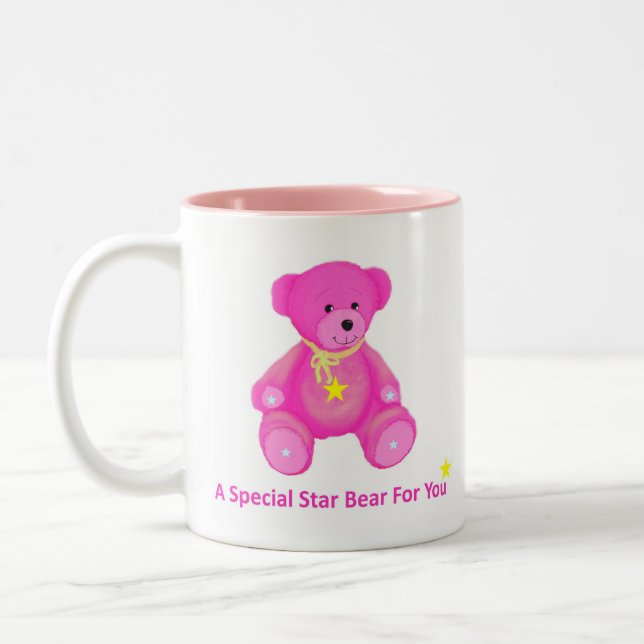 Rosa Sternbär Zweifarbige Tasse (Links)