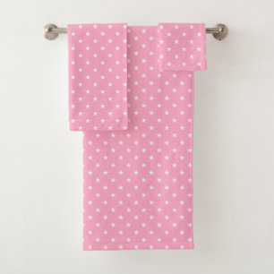 Rosa Sterne Badetuch Set