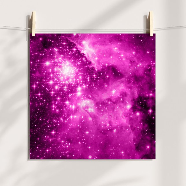 Rosa Sterne färben das himmlische Foto Poster (Pink Stars Tinted Celestial Photo)