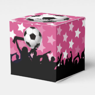 Rosa Sterne Fußball und Ventilatoren Geschenkschachtel