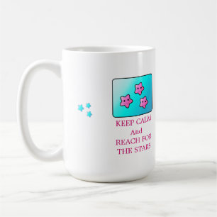 Rosa Sterne mit Spruch Tasse