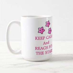Rosa Sterne mit Spruch Tasse
