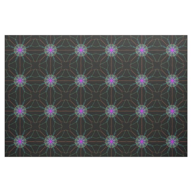 Rosa Sterne Schwarzer Hintergrund Stoff (Fat Quarter (45,7 x 55,9 cm))