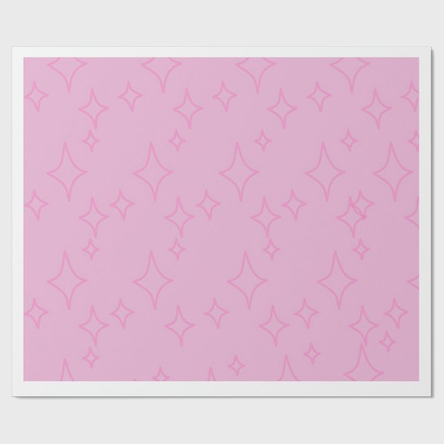 Rosa Sternenmuster-Wrap-Papier Geschenkpapier (Flach)