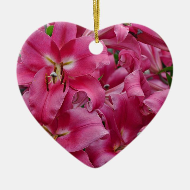 Rosa Sterngazerlilie Keramikornament (Vorne)