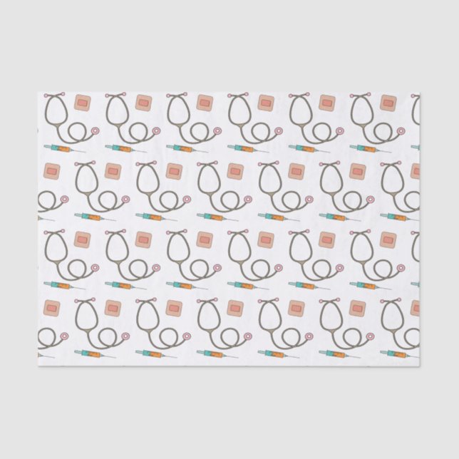 rosa Stethoscope Medical Nuse Seidenpapier (Vorderseite)