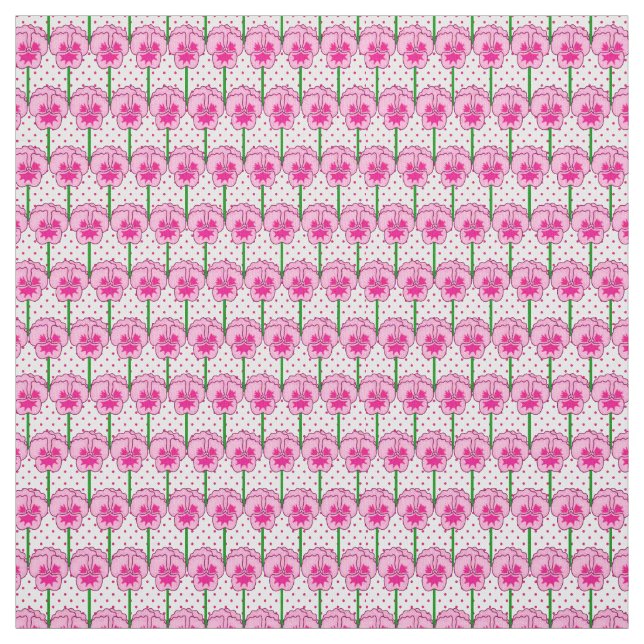 Rosa Stiefmütterchen - Retro-Tapete Stoff (Muster)