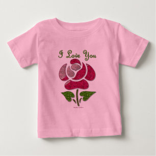 Rosa Stift Rose I Liebe Sie Baby T-shirt