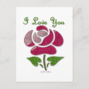 Rosa Stift Rose I Liebe Sie Postkarte